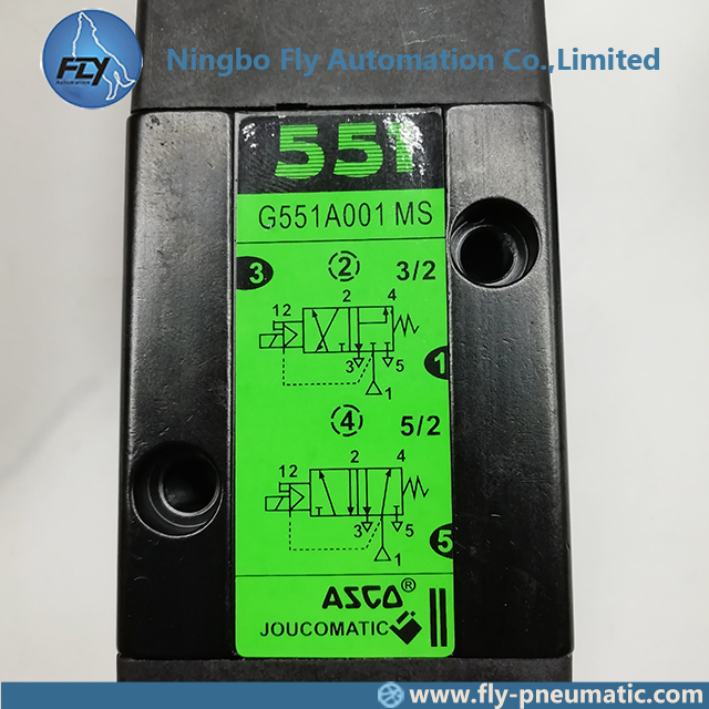 PVG551A001MS G551A001MS ASCO 551 Series 1/4" Aluminium Body Spool Type Pilot Operated Solenoid Valve