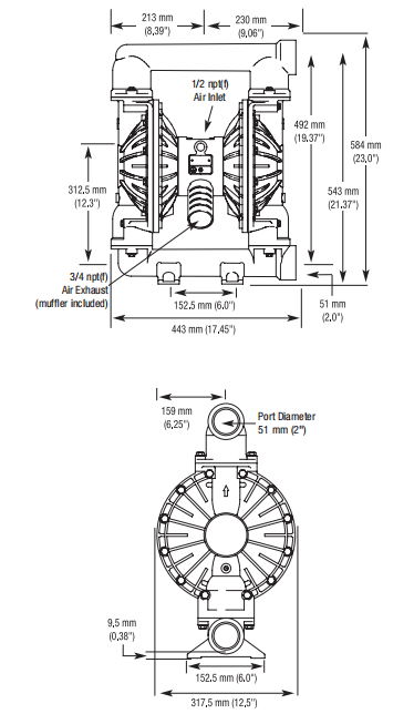 2150 Series Pump Dimension